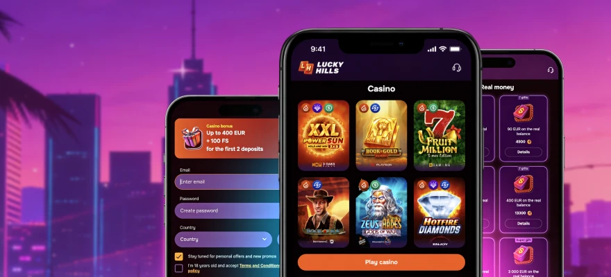 LuckyHills app in the browser for iOS/Android devices